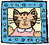 Cat image in picture frame
